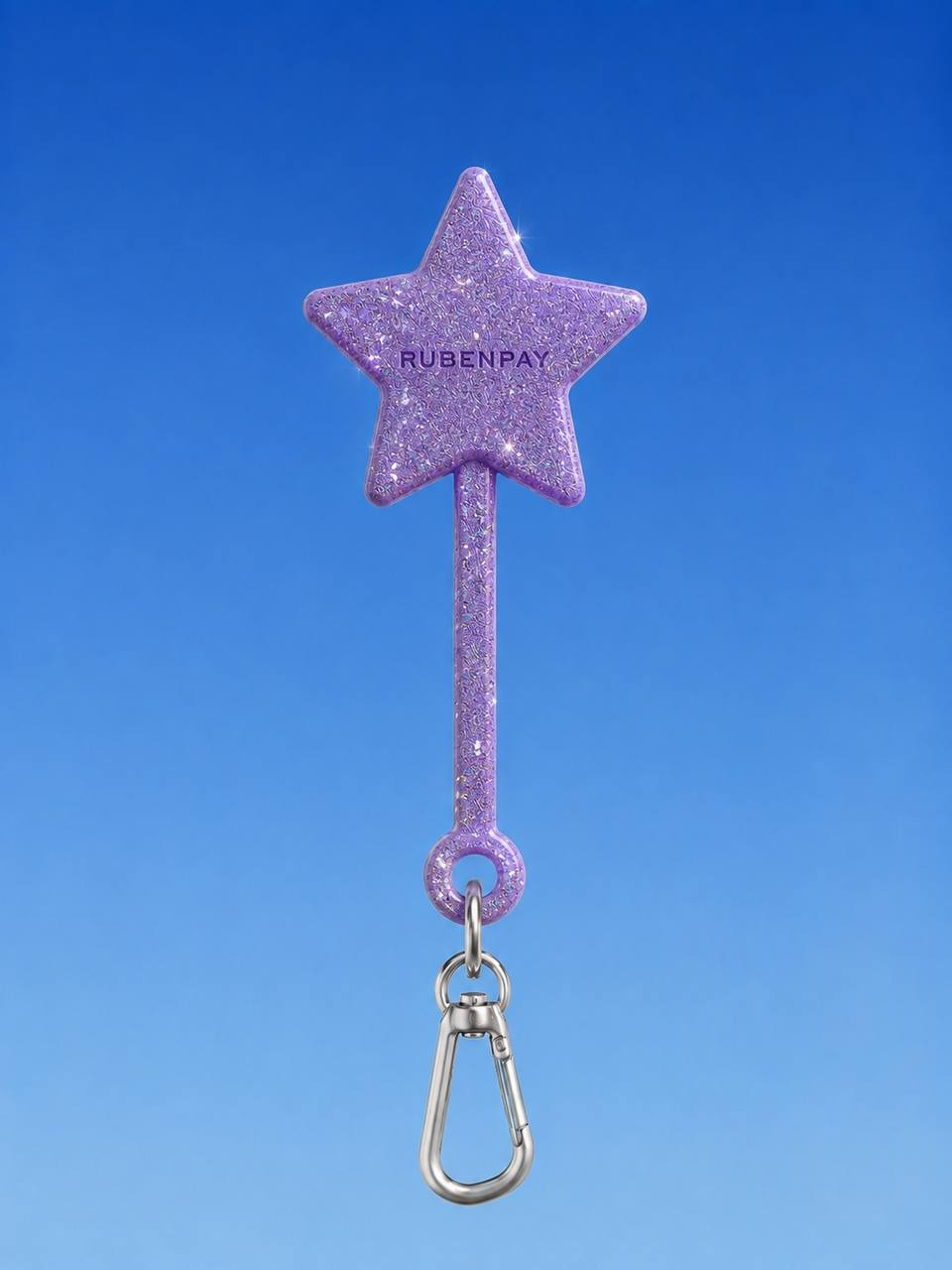 Lavender glitter RUBENPAY Magic Wand with RUBENPAY logo